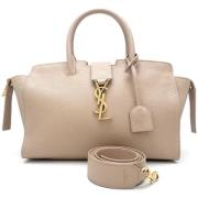 Pre-owned Leather handbags Yves Saint Laurent Vintage , Beige , Dames