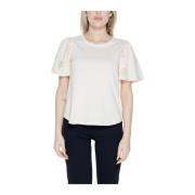 Flutter Sleeve Eyelet Top Jacqueline de Yong , White , Dames