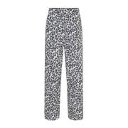 Luipaardprint Stijlvolle Broek Lollys Laundry , Black , Dames