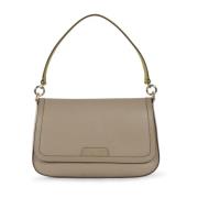 Kleurgeblokkeerde Leren Flap Schoudertas Kate Spade , Gray , Dames