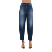 Wide leg jeans met lage taille Bessie model Dondup , Blue , Dames