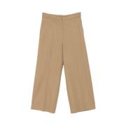 Wijde Pijp Wollen Broek Burano Stijl Max Mara , Brown , Dames