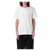 Distressed Logo T-Shirt Wit Alexander Wang , White , Heren