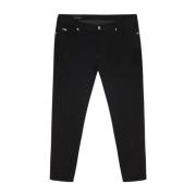 Zwarte Slim-Fit Stretch Katoenen Jeans Emporio Armani , Black , Heren