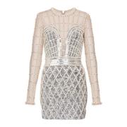 Korte kralenjurk Balmain , Gray , Dames