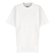 Wit Katoenen T-shirt met Iconisch Logo MM6 Maison Margiela , White , D...