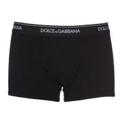 Zwarte boxershorts van wit stretchkatoen Dolce & Gabbana , Black , Her...