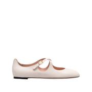 Witte Leren Ballet Flats Schoenen Bally , White , Dames