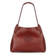 Leren Tote met Metalen Sluiting Etro , Red , Dames