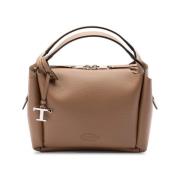 Bruine Leren Handtas met Ritssluiting Tod's , Brown , Dames