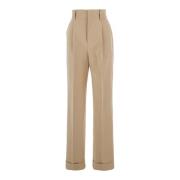 Beige Katoenen Broek met Manchetten Philosophy di Lorenzo Serafini , B...