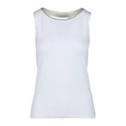 Elegante Katoen Elastaan Top Fabiana Filippi , White , Dames