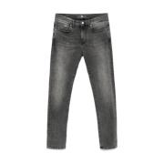 Donkergrijze Denim Jeans met Klassieke Stijl Pt01 , Gray , Heren