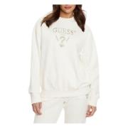 Roberta Sweatshirt met decoratieve logoprint Guess , White , Dames