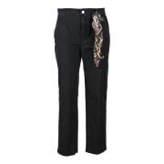 Katoenen Chino Broek met Rits Sluiting Guess , Black , Dames