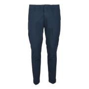 Katoen Elastaan Broek met Rits Sluiting Dondup , Blue , Heren