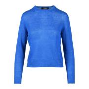 Linnen Gebreide Top Max Mara Weekend , Blue , Dames