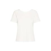 Cloud Dancer Tee Top Korte Mouw Ichi , White , Dames