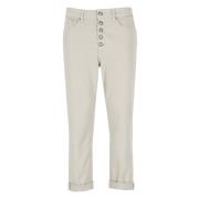 Beige Katoenen Jeans met Juweelknopen Dondup , Beige , Dames