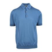 Katoen Polo Gebreid Model Shirt Filippo De Laurentiis , Blue , Heren