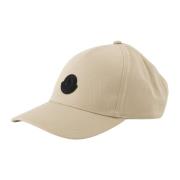 Beige pet met zwart logo Moncler , Beige , Heren