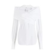 Witte Pofmouw Overhemd met Paneeldetails Patou , White , Dames