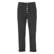 Zwarte Katoenmix Broek voor Vrouwen Dondup , Black , Dames