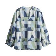 Blouse met Lange Mouwen en Falinde Detail Opus , Blue , Dames