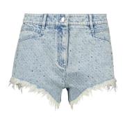 Denim Shorts met Strass Details IRO , Blue , Dames