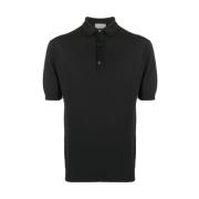 Zwarte Katoenen Polotrui John Smedley , Black , Heren