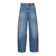 Blauwe Denim Grote Jeans MM6 Maison Margiela , Blue , Dames