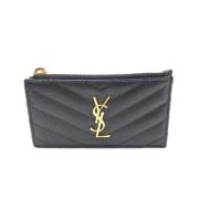 Pre-owned Leather wallets Yves Saint Laurent Vintage , Black , Dames