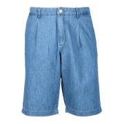 Katoenen Bermuda Shorts met Plooien Daniele Alessandrini , Blue , Here...