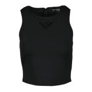 Elegante Top met Stretchstof Emporio Armani , Black , Dames