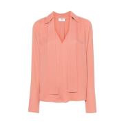 Blush Pink Georgette Sjaal Mouw Shirt Elisabetta Franchi , Pink , Dame...