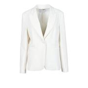 Elegante Jas met Polyester Mix Simona Corsellini , White , Dames