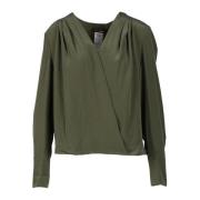 Zijden Cross-Neck Barbara Blouse Max Mara Studio , Green , Dames