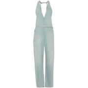 Heldere Blauwe Denim Overalls Stijlvol Haikure , Blue , Dames