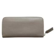 Pre-owned Leather wallets Saint Laurent Vintage , Gray , Dames