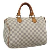 Pre-owned Canvas handbags Louis Vuitton Vintage , White , Dames