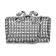 Kristal Doos Fonkelende Clutch Self Portrait , Gray , Dames