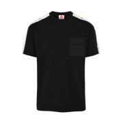 Heren Jersey T-shirt met Logo Print Kappa , Black , Heren