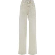 Moderne Losse Denim Jeans Brunello Cucinelli , White , Dames