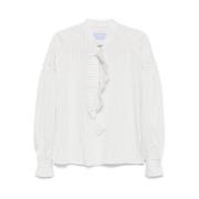 Witte Button-Up Shirt met Drop Shoulder Seafarer , White , Dames