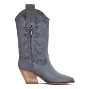 Suede Cowboy Boots Mariana - Grey Cesare Gaspari , Gray , Dames