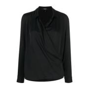 Zwarte shirts voor vrouwen Aw23 Theory , Black , Dames