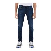 Gebruikte Skinny Jeans met Metalen Logo Dondup , Blue , Heren