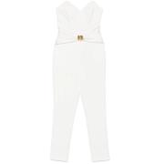 Witte Jumpsuit met Benen Bodice Elisabetta Franchi , White , Dames