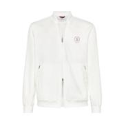 Witte Rits Sweatshirt met Geborduurd Logo Brunello Cucinelli , White ,...