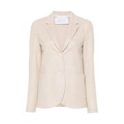 Beige Gebreid Jack met Revers Harris Wharf London , Beige , Dames